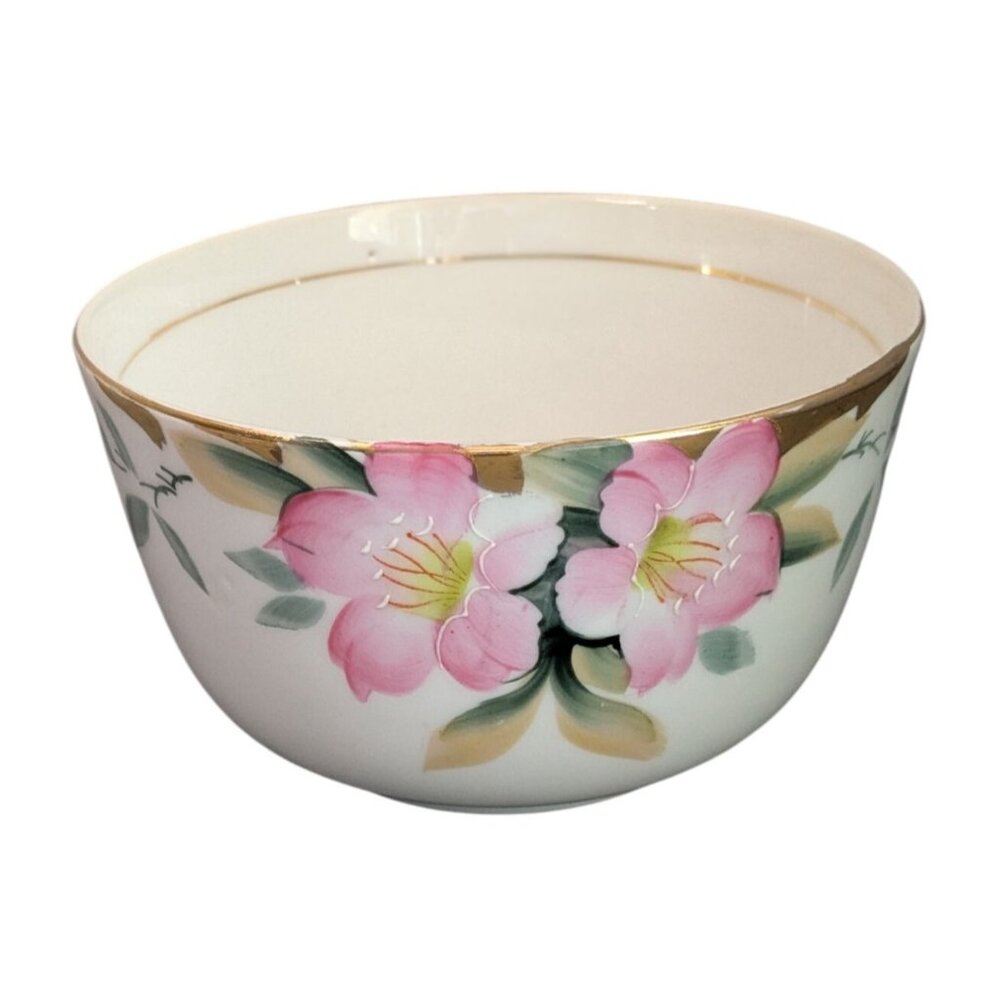 Noritake Azalea Porcelain cranberry Bowl Japan 5" Discontinued Floral Design